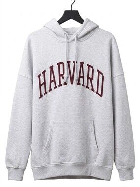 HARVARD Grey Pullover Unisex Hoodie Sweatshirt ~Size Medium
